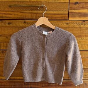 Zara Girls Cozy Brown Knit Kids Cardigan
